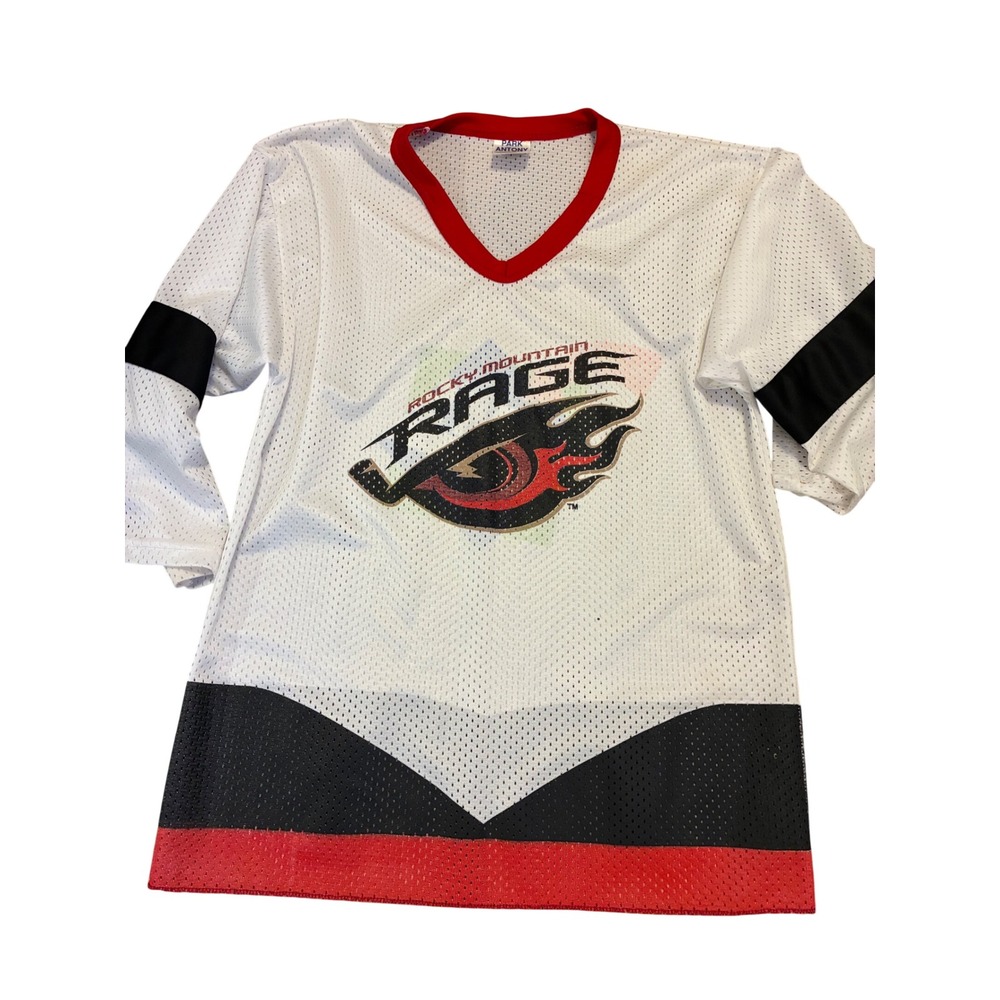 Vintage Rocky Mountain Rage Hockey Jersey Park Antony White Red Black Mens 18-20